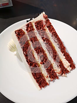 red velvet sponge  cake slice