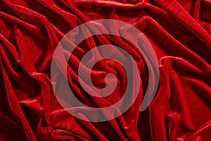 Red velvet textile for background or texture