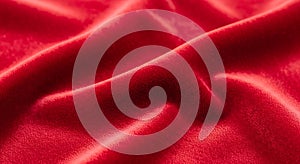 Red velvet texture background. Fabric backdrop smooth