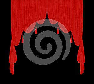 Red velvet theater curtain