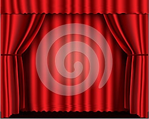 Red velvet theater curtains