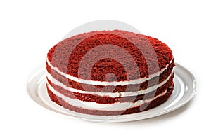 Red velvete cake on isolated white background