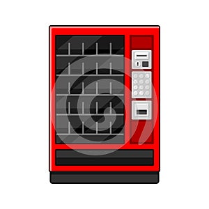 Red Vending Machine on White Background. Vector