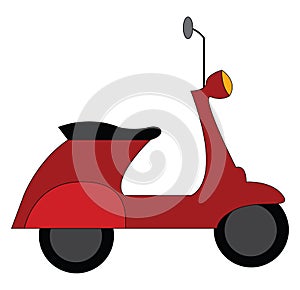 Red vespa scooter vector illustration