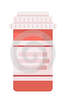 Red vial semi flat color vector object