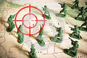 Red viewfinder over rebels on Libya territory: focus on Libya conflict