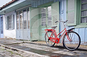 Red vintage bicycle