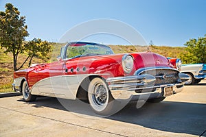 Red vintage 1955 Buick convertible classic car