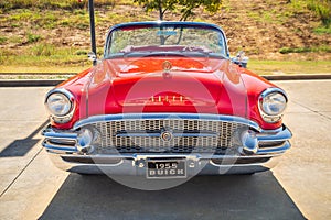 Red vintage 1955 Buick convertible classic car