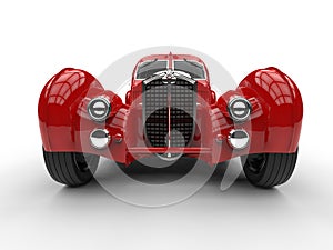 Red Vintage Concept Car - Front View