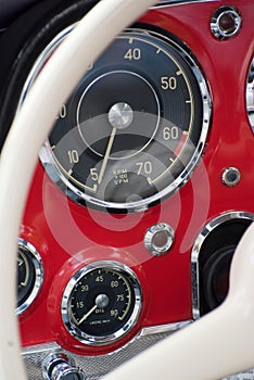 Red vintage dashboard