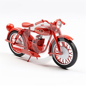 Nostalgic Charm: Vibrant Red Motorcycle 3d Model