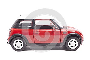 Red vintage mini car model