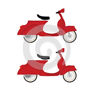 Red vintage motor bike