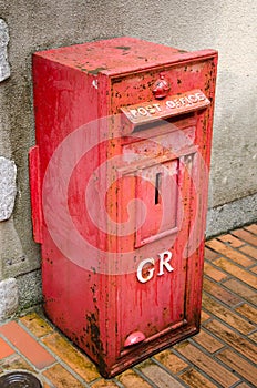 Red vintage postbox