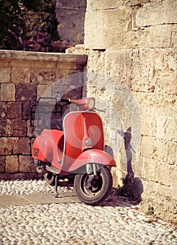 Red vintage scooter