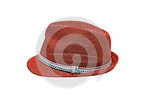 Red vintage straw children hat fasion