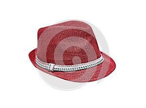 Red vintage straw children hat fasion