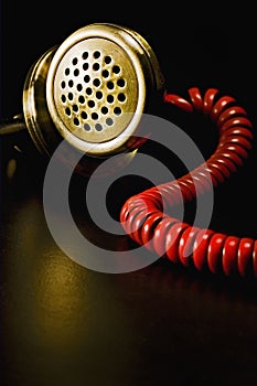 Red vintage telephone