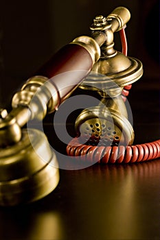 Red vintage telephone