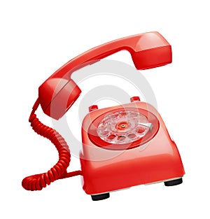 Red vintage telephone