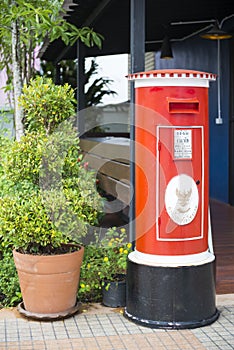 Red vintage thai postbox