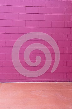 Red Violet Cinder Block Brick Wall Rose Floor Background