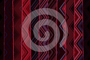 Red and violet vertical lines with zig zag pattern