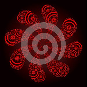 Red Virus Emanation Icon Rotation Turbine