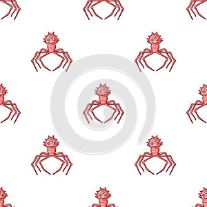 Red virus icon in cartoon style isolated on white background. Viruses and bacteries symbol stock vector illustration.