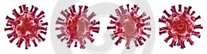 Red Virus isolated on white background - 3D Virology and Microbiology - Coronavirus COVID-19 concept