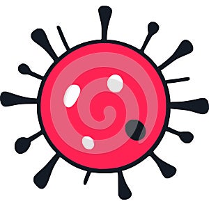 Red Virus Microbe Cell Structure in Biology