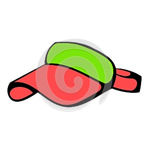 Red visor icon, icon cartoon