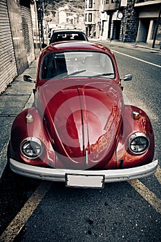 red Volkswagen beetle