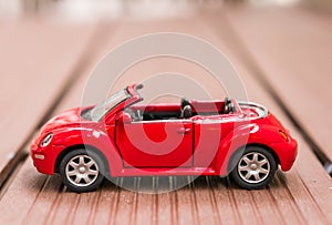 Red Volkswagen Beetle toy car