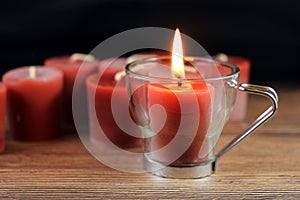 Red Votive Candle in Glass Holder