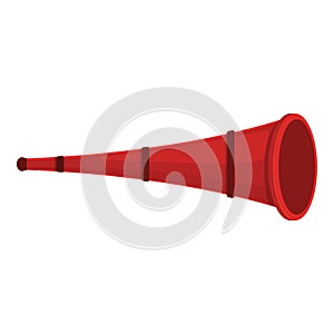 Red vuvuzela icon cartoon vector. Soccer horn