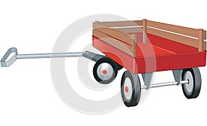 Red Wagon Vector Illustration