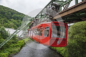 Red wagon of Wuppertal Suspension Railway