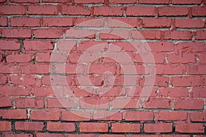 Red wall brick background on vintage building.