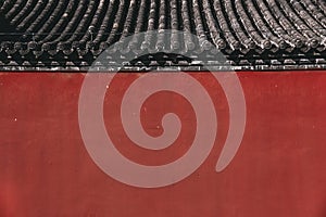 Red wall of ancient Chinese Architecture photo
