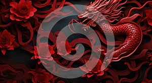 red wall paper with chinesestyle red dragon wallpaper