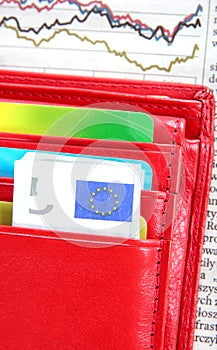 Red wallet and down diagram