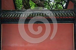 Red walls of ancient buildings