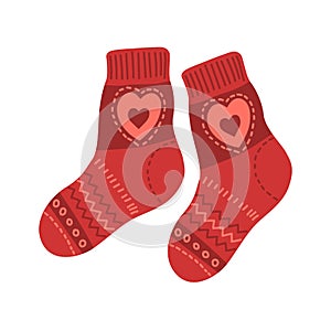 Red warm socks