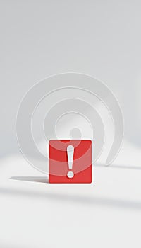 Red warning exclamation mark box concept