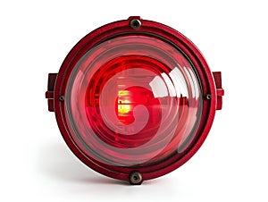 red warning light circular red warning light isolated on white background