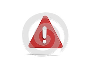 Red warning sign isolated on white background. Exclamation mark. Attention sign icon. Danger symbol.