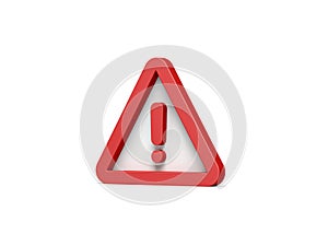 Red warning sign isolated on white background. Exclamation mark. Attention sign icon. Danger symbol.