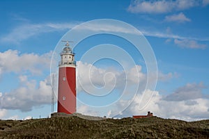 Red watchower in the sand dunes
